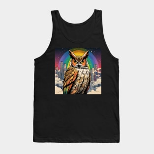 Just a Magical Great Horned Owl in the Sky Tank Top